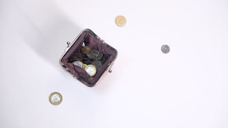 emptying coins from a wallet