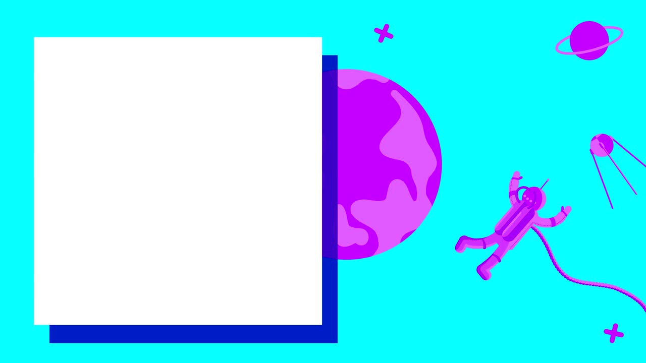 Looped animation of drawings with a theme of space