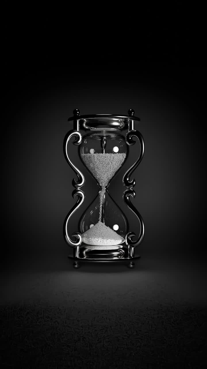 エレガントな黒と白の砂時計