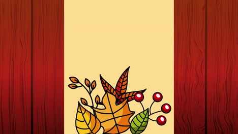 hello autumn season with leafs animation