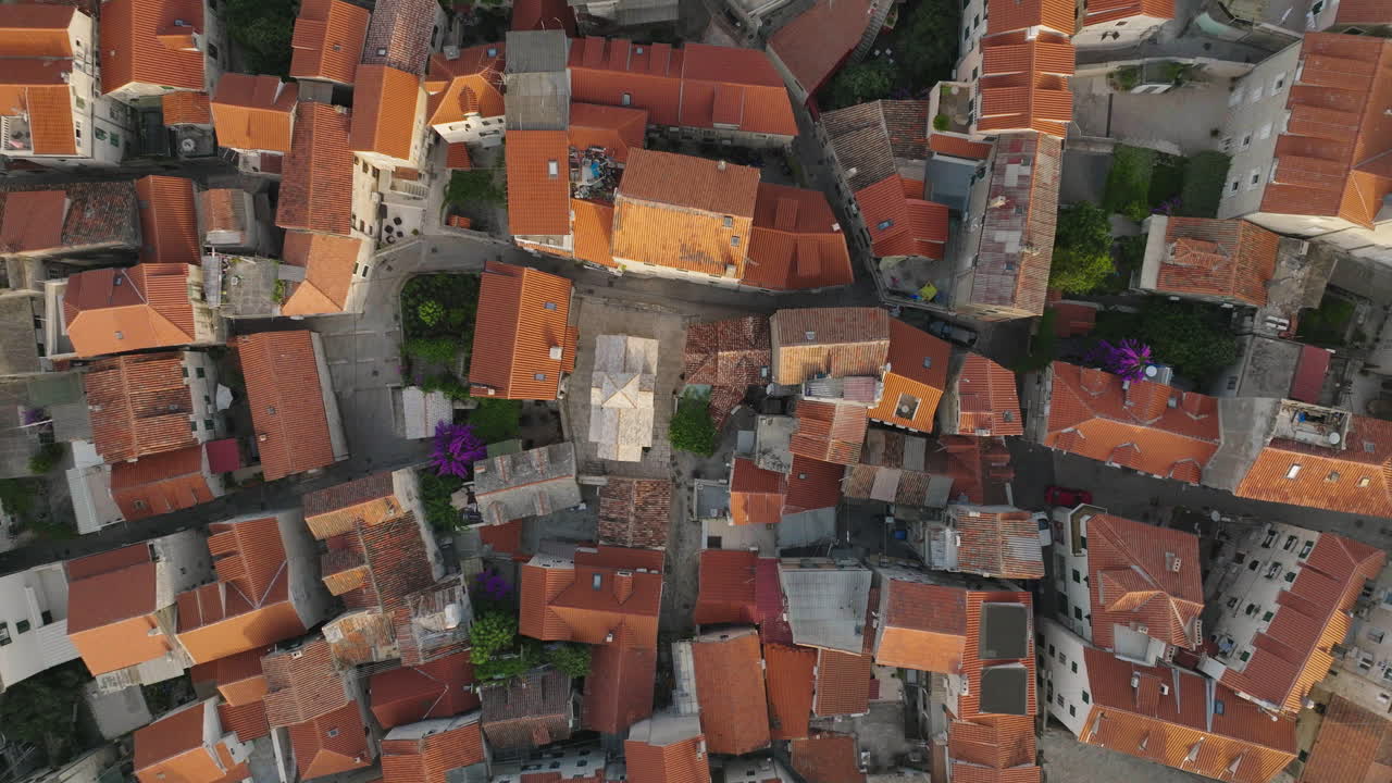 크로아티아, 유럽 -3 분할 도시의 공중 촬영