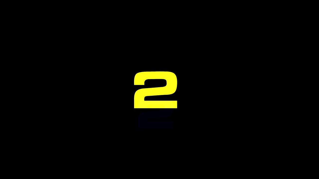 Digital Glitch Countdown from Five to Zero on Black Background