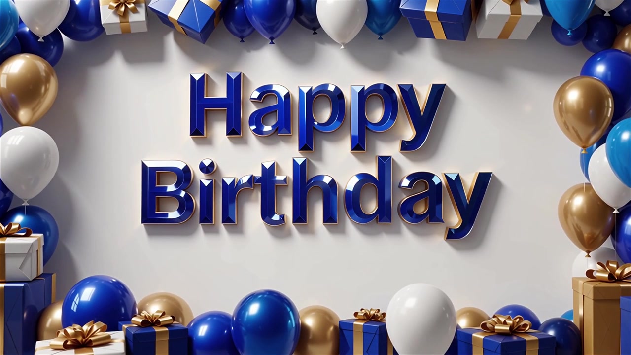 Sfondo di compleanno con palloncini e regali