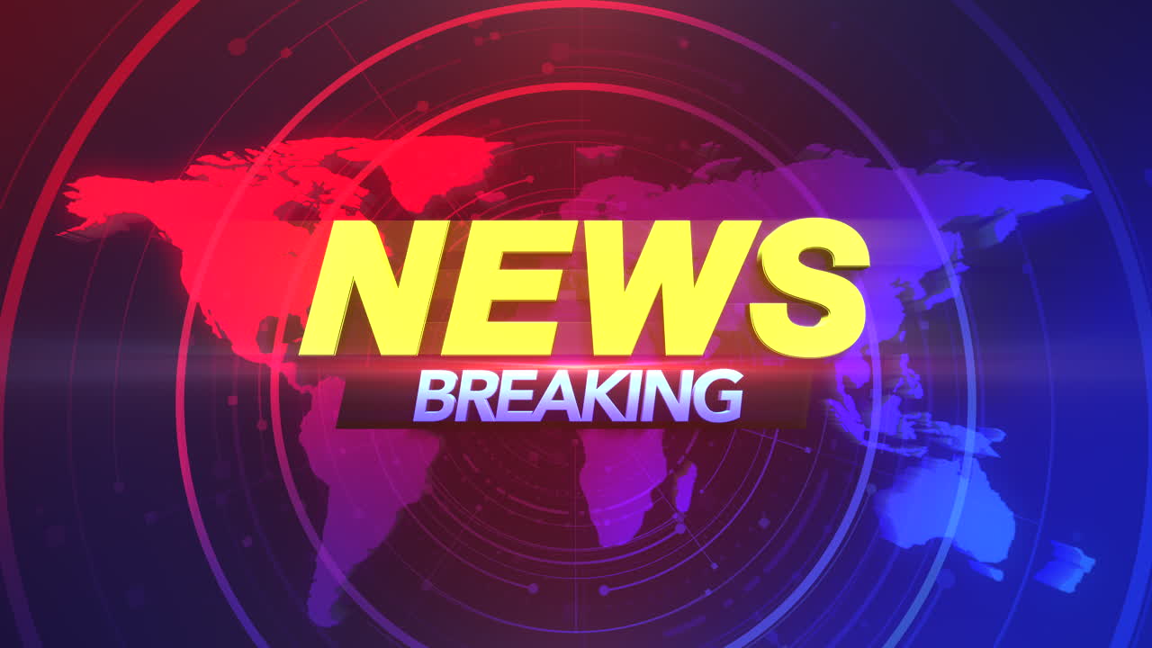 Breaking News with global map and circles in news studio