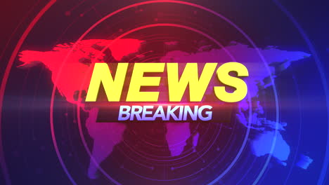 breaking news with global map and circles in news studio