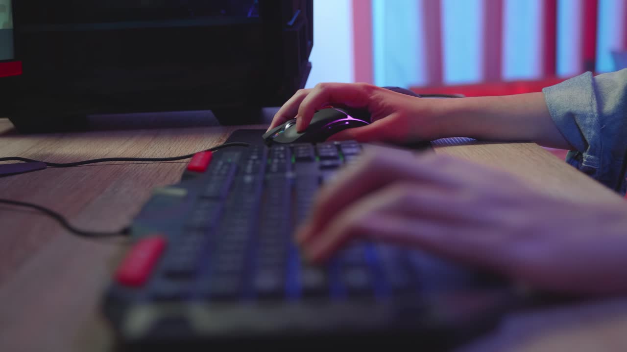 컴퓨터에서 게임하는 사람