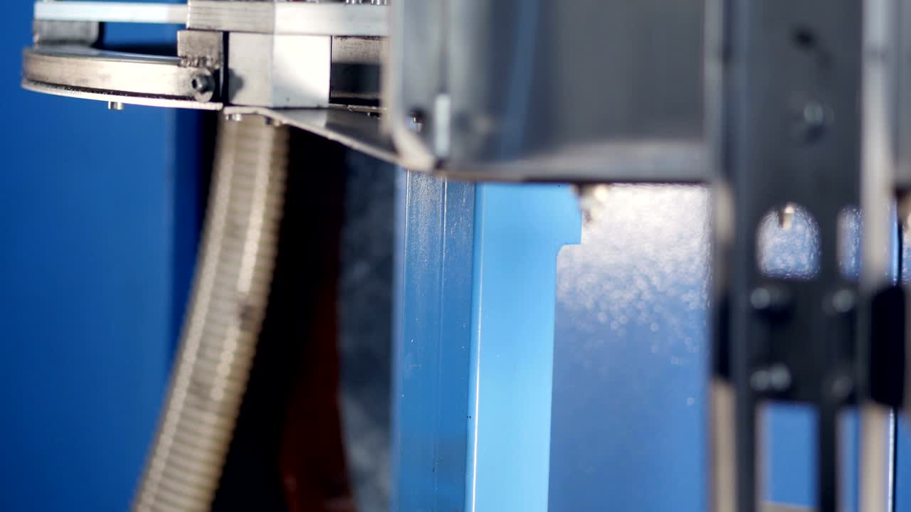 Empty middle-size water bottles transferred on high speed.