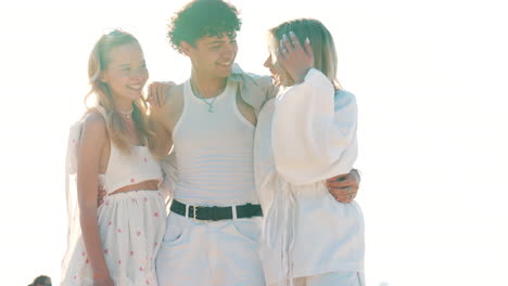 three friends enjoying a sunny day