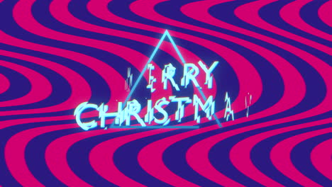 Merry-Christmas-text-with-neon-triangle-on-waves-gradient