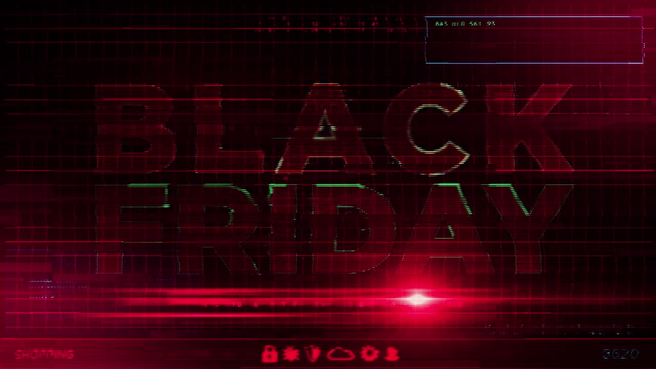 디지털 스크린에서 블랙 프라이데이 방송