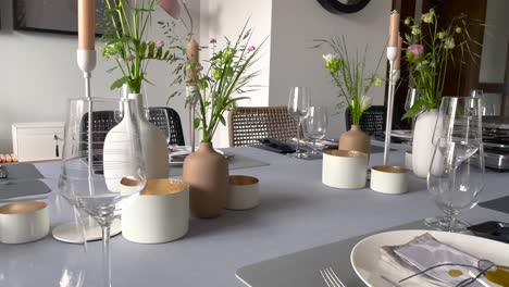 simple setting of dining table at home for wedding reception during covid-19 pandemic