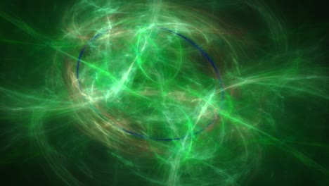 energy vortex circle with green lines flowing out into space, beautiful abstract background