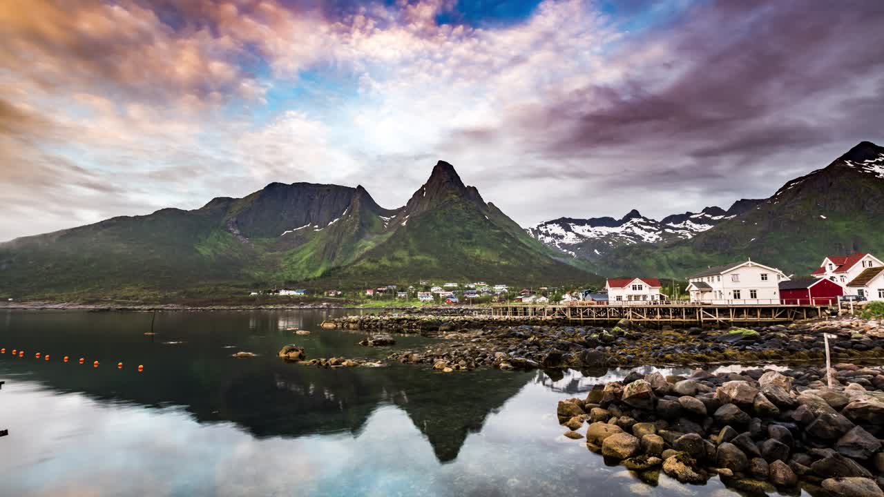la hermosa naturaleza de noruega el lapso de tiempo.