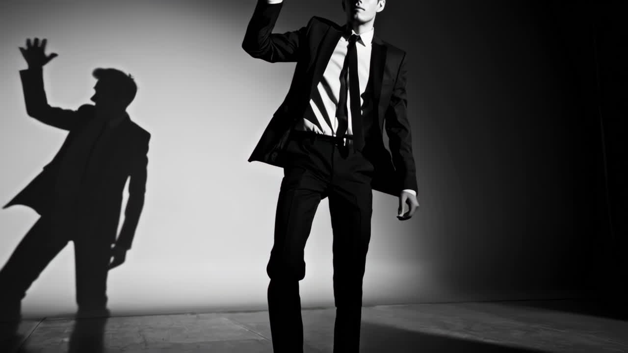 hombre elegante en traje negro