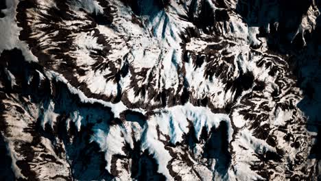 Aerial-view-of-snow-mountain-range-landscape