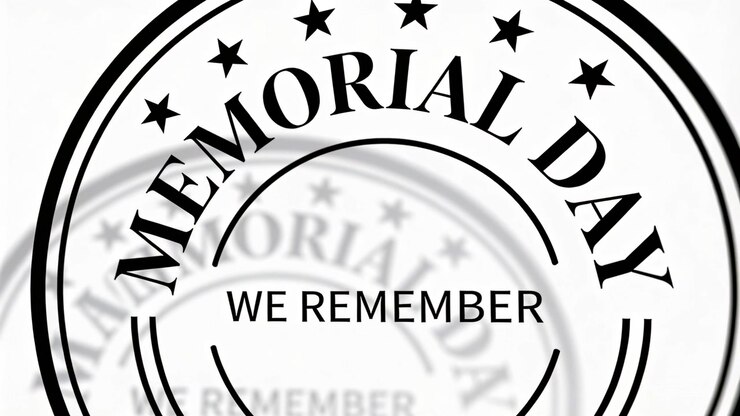 Rotating memorial seal after frame shift on white moving inward and sharpening revealing MEMORIAL