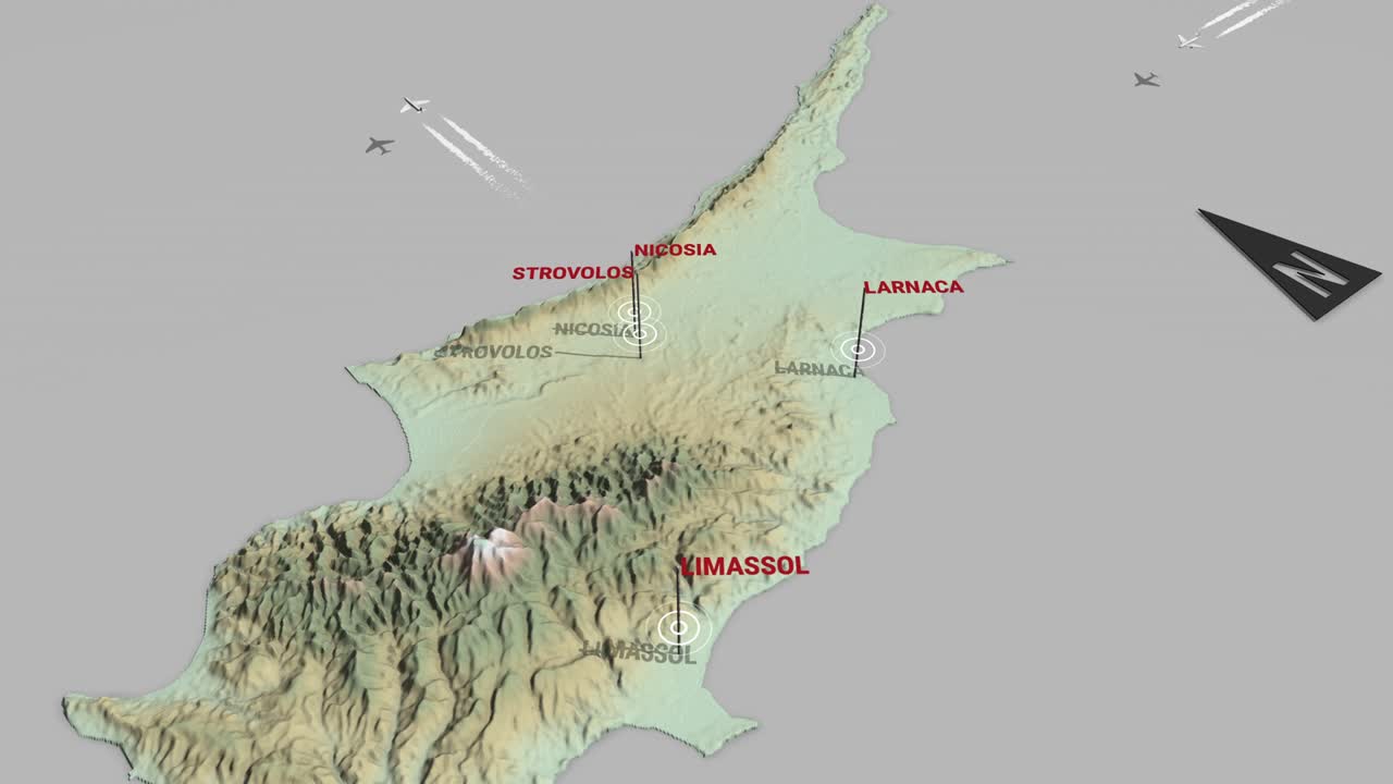 3d 지형 지도 키프로스