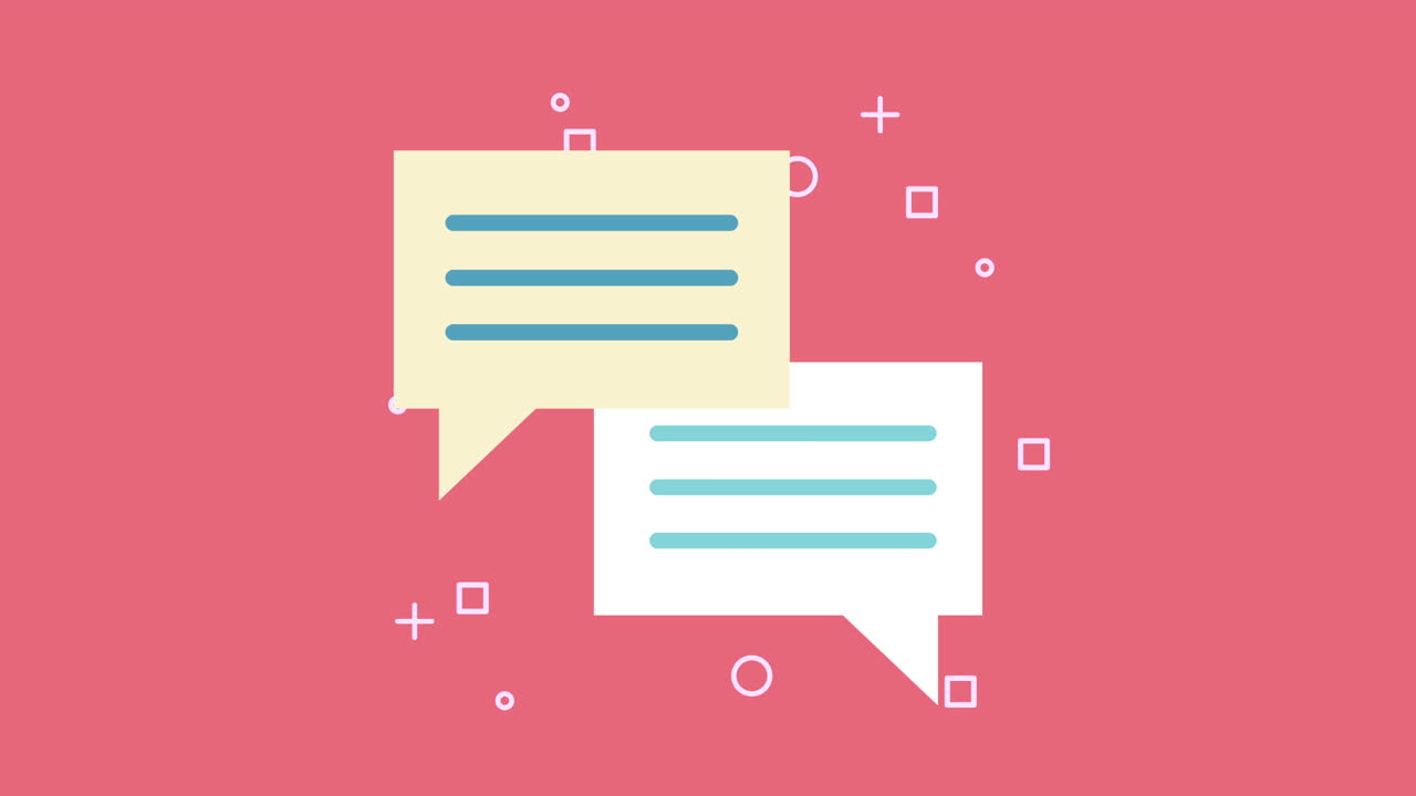 social media speech bubbles animated