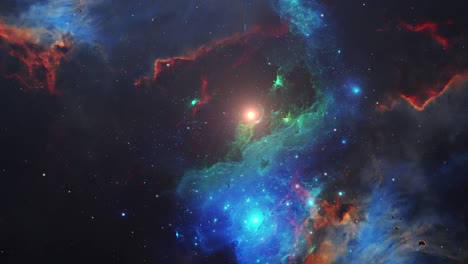 estrellas dispersas en el universo y la nebulosa