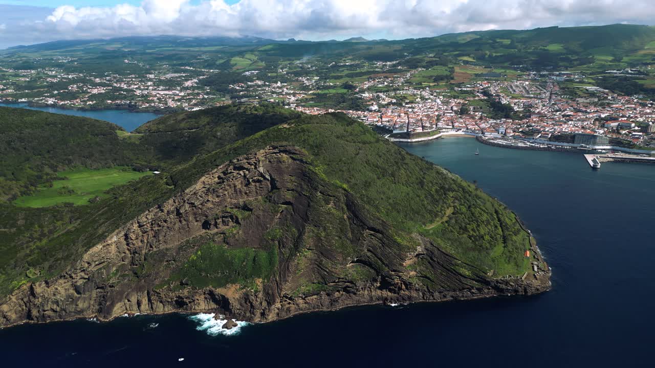 Orbital View of Monte Brasil and Angra do Heroísmo, Terceira Island, Azores