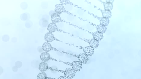 assembling and scattering of a rotating plexus dna chain - light blue version