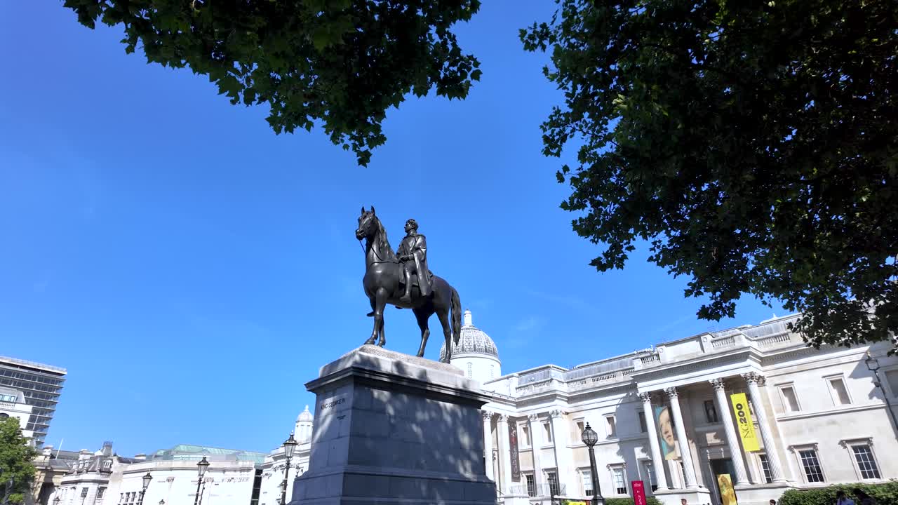 Equestrian statue in Trafalgar Square, London