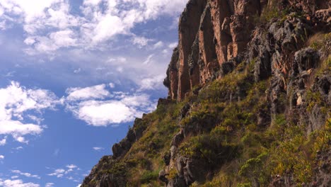 Mountains-and-cliffs-in-Peru,-closeup-landscape