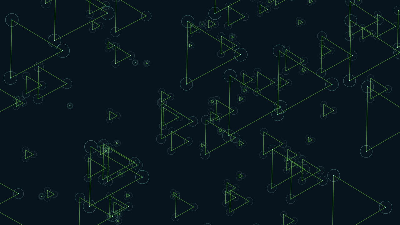 검은 바탕에 추상적인 삼각형 패턴 - 복잡한 상호 연결된 선