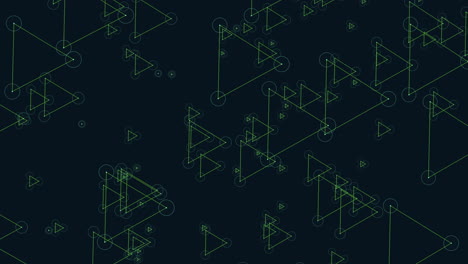 Abstract triangle pattern on black background - intricate interconnected lines