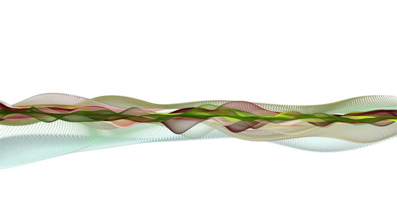 천천히 움직이는 입자 파동 물체와 함께 환상적인 애니메이션, 4096x2304 루프 4k