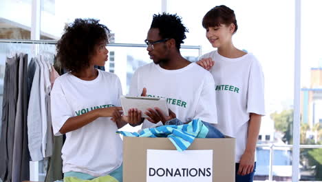 group of volunteers talking together