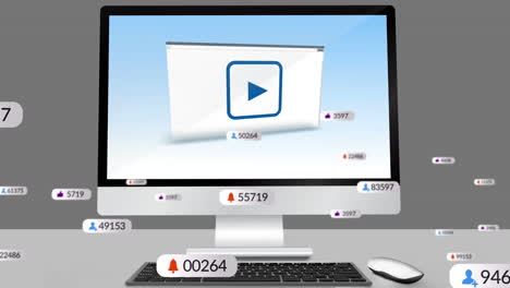 animación de iconos de medios a través de la computadora