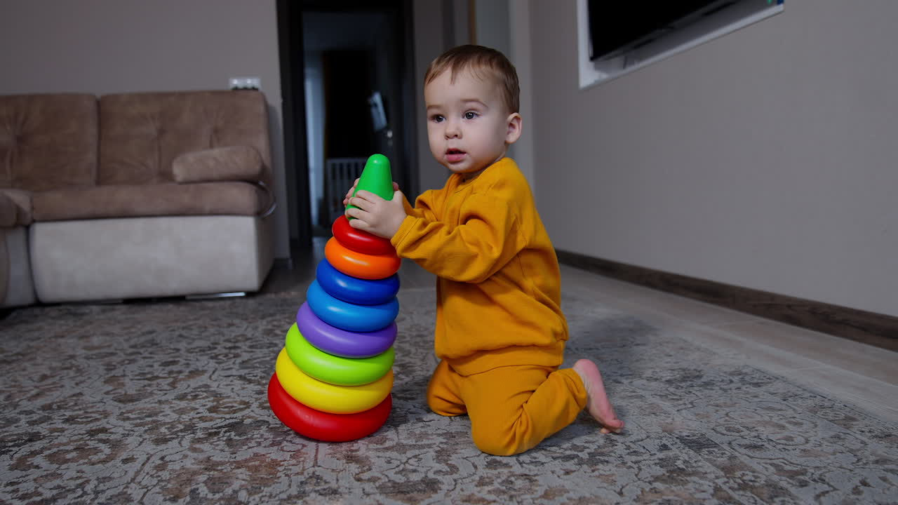 Baby Playing with Stacking Rings