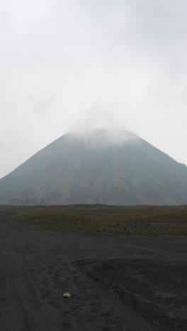 mount bromo active volcano crater hindu pilgrimage site tengger mountains indonesia vertical video