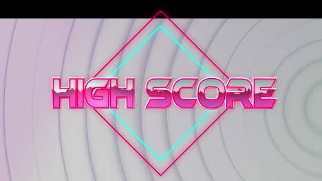 animation of high score text over white geometrical background