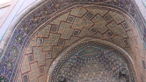 interior archway of islamic architecture in samarkand, uzbekistan along the historic silk road