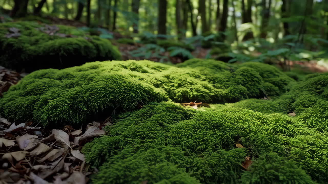 suelo forestal cubierto de musgo