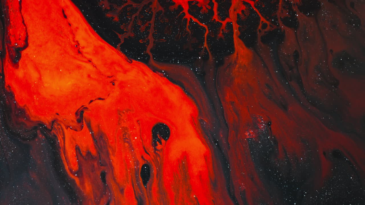 Vivid macro shot of swirling substances blending artistically