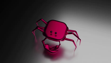 pink metallic crab 3d render