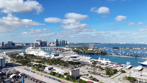 miami waterfront from above drone shot miami city. miami waterfront from above. drone shot. miami. florida. usa