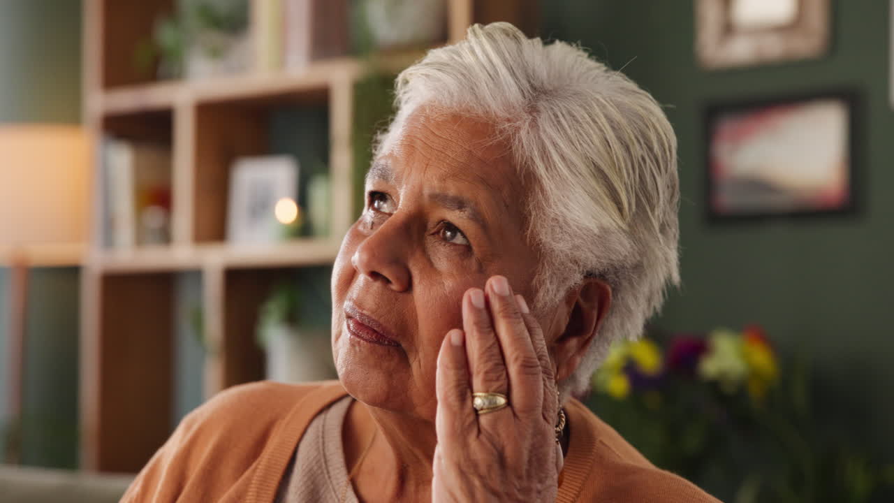Portrait of an elderly woman thinking