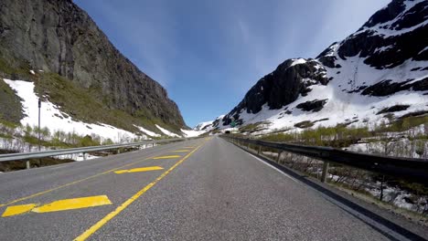 driving a car on a road in norway