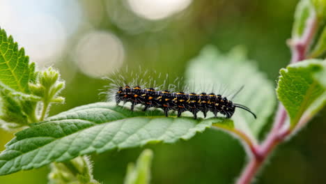 a caterpillar on a leaf