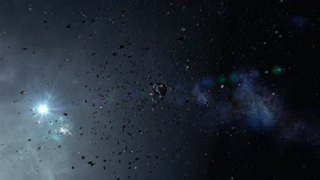 asteroid collision in outer space