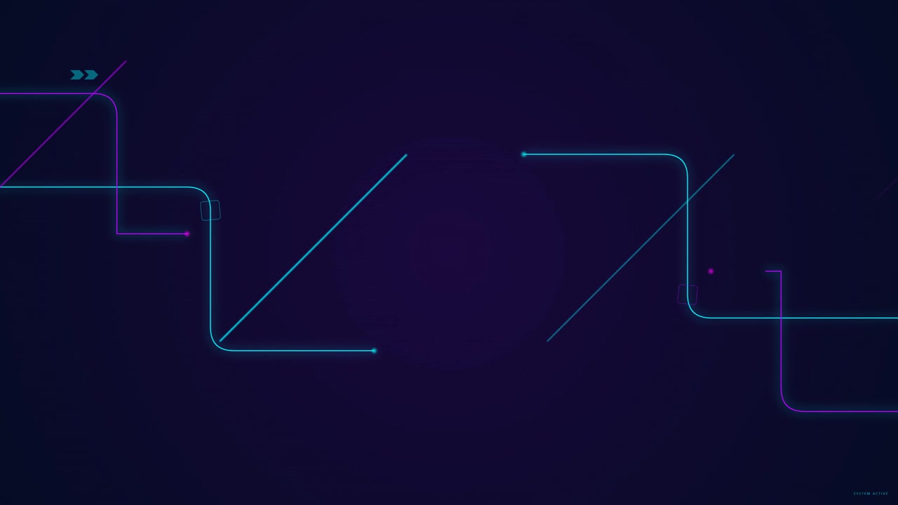 Abstract Motion Graphics with Glowing Neon Lines and Geometric Shapes