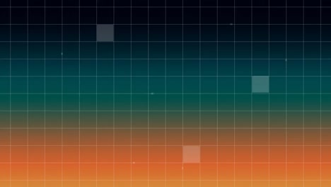 animation of squares on orange and blue background