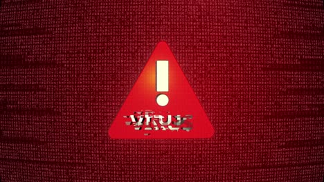 virus warning error alart danger digital noise glitch effect tv screen loop background.