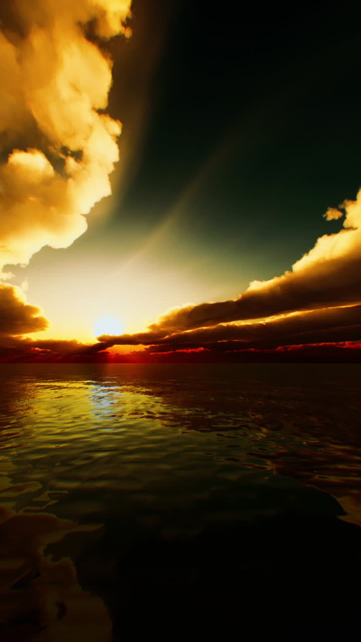 Dramatischer Sonnenuntergang über dem Ozean