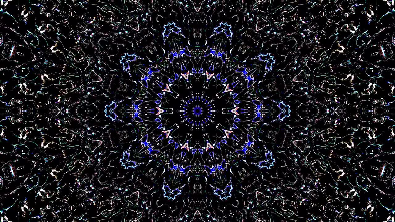 líneas abstractas forma de círculo que forman puntos de luces intermitentes de colores brillantes, fondo negro