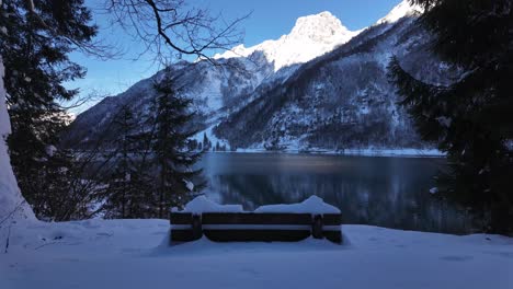 winter wonderland nature landscape covered in snow lakeside lake swiss alpine switzerland alps